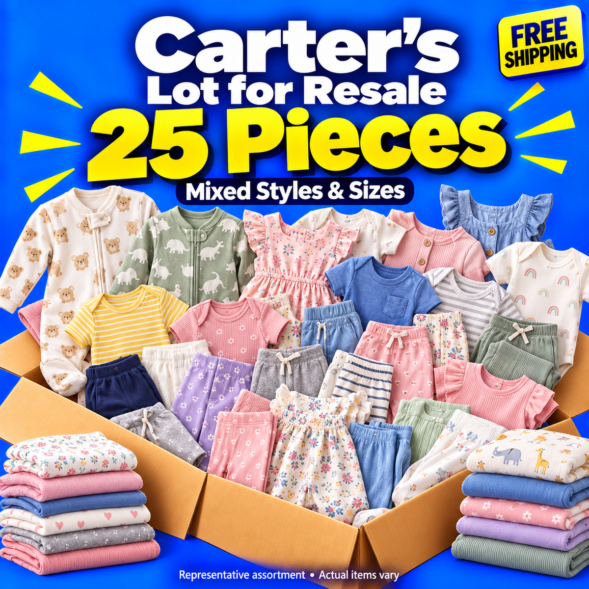 Carter's Lot Assortment - 25 Pieces Mixed Styles & Sizes